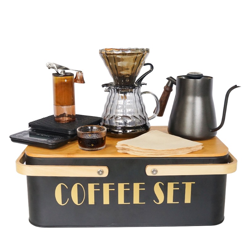 Pour Pot Aluminum - Ensemble de machine à café portable